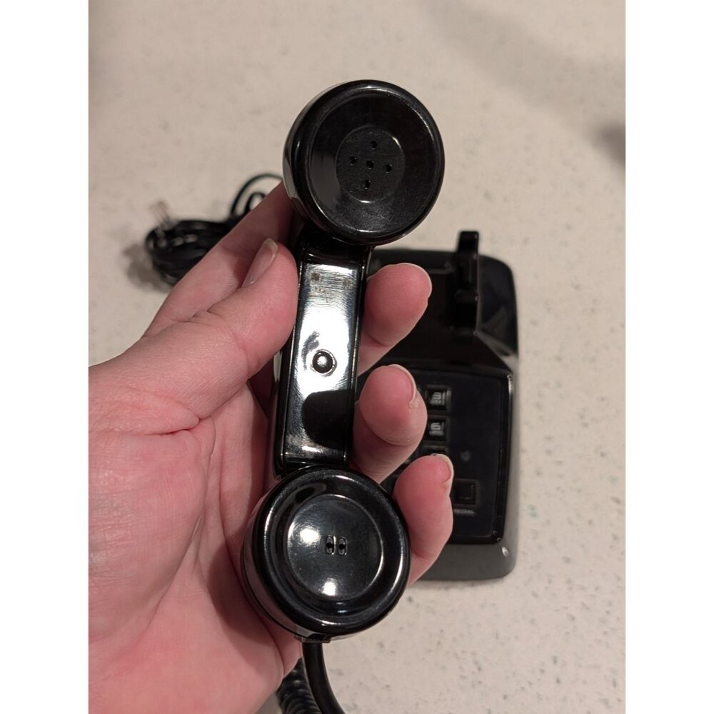 Mini Phone black corded Polyconcept Dial Pad Flash/Redial push button landline - Picture 4 of 16